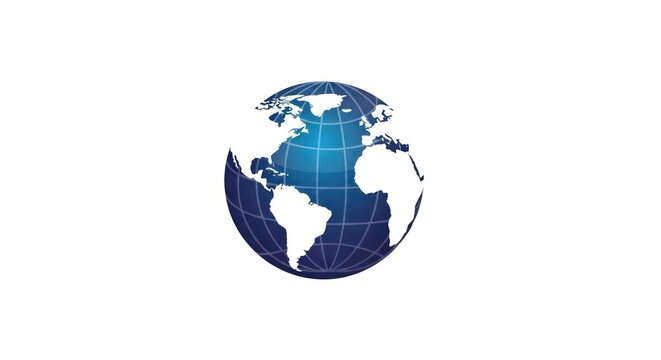 Global Earth Planet Blue Map.