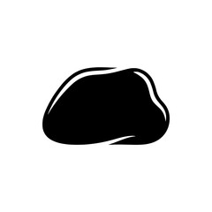 Elongated irregular boulder rock shape solid black silhouette vector © thegreenpixel