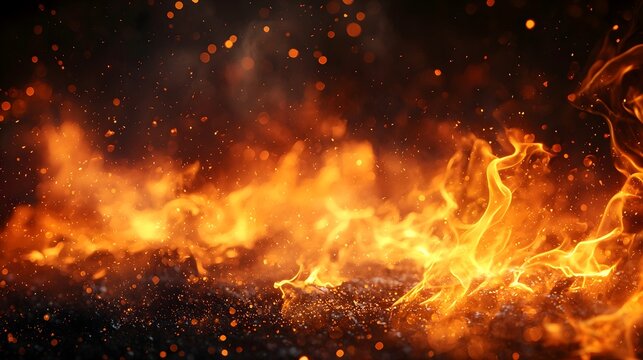 fire in the fireplace