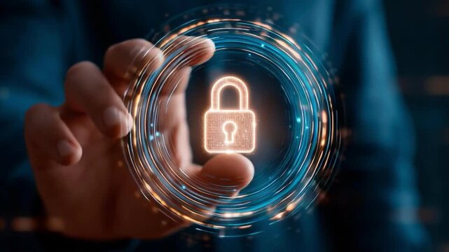 Lock Security Protection Hand Touch Digital Interface for Cyber Safety, Data Privacy and Access Control in Secure Network System