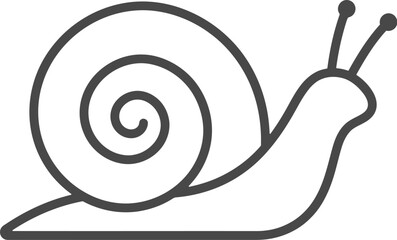 Simple line art snail icon for educational or decorative use on websites and presentations © SKY DRIVE