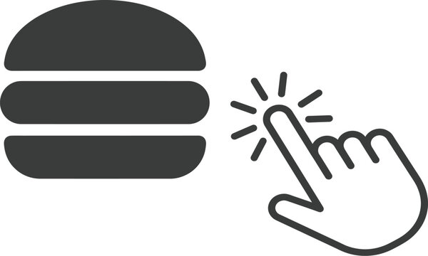 Hamburger menu icon with cursor click for website navigation design