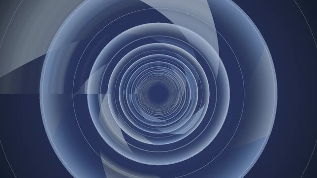 Motion design showing abstract circular patterns on a dark background