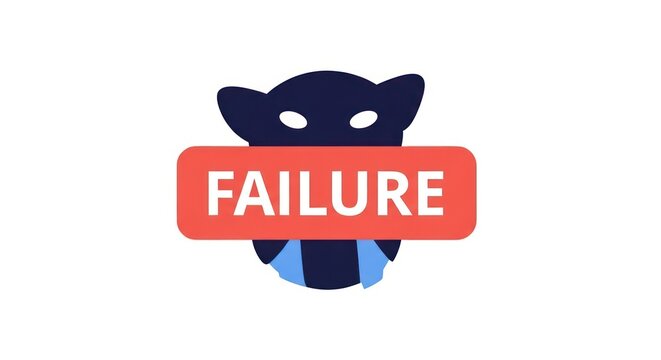 Failure concept with cartoon character.