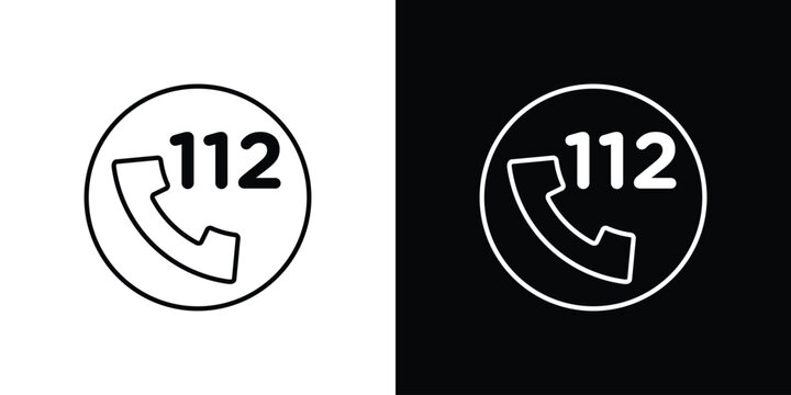 Emergency 112 call icon bundle for website projects
