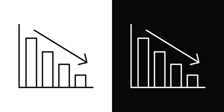 Loss bar chart icon bundle for website projects