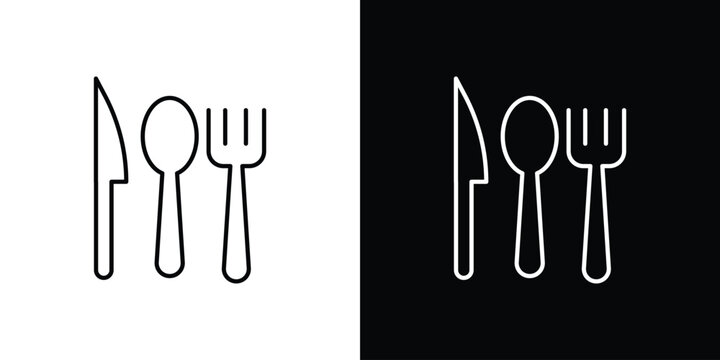 Spoon forks and knife icon bundle for website projects