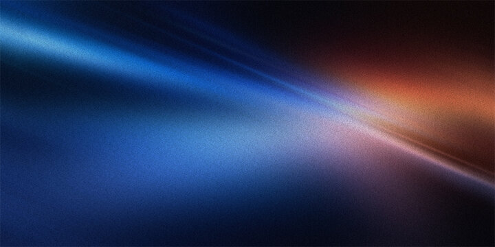 Abstract texture background with glowing blue light ray on left side and subtle orange tint on right over dark gradient.