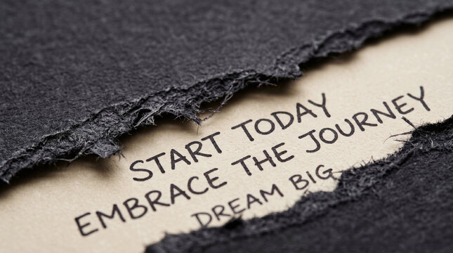 Torn black paper sheets with inspirational quotes are suitable for graphic design, social media, posters, web banners, and motivational content creation.
