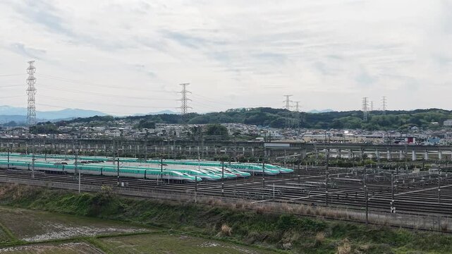 JAPAN. Shinkansen rolling stock center maintaining high-speed trains April 30 2026