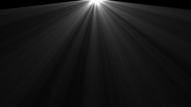 Abstract loop center flickering star optical shine light lens flares animation black background. Abstract optical lens flares, Dynamic light rays footage. Centered white light rays. Heaven light icon