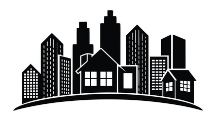 Fototapeta premium City Skyline Residential Real Estate Development Vector Illustration