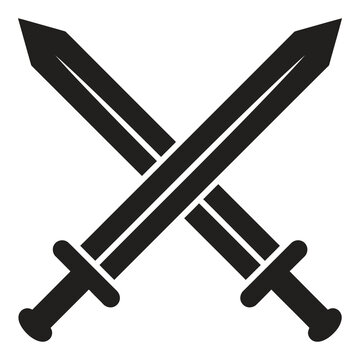 Two crossed swords icon symbolizing conflict or battle strategy icon
