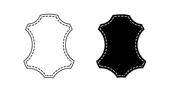 Leather hide icon set, vector illustration of natural material symbol