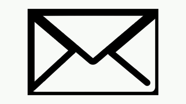 3D black Email Envelope Icon Button with Mail Symbol for Web Contact Communication and Newsletter Design