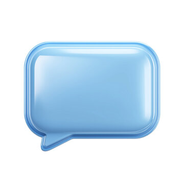  Blue Glossy 3D Chat Bubble Box