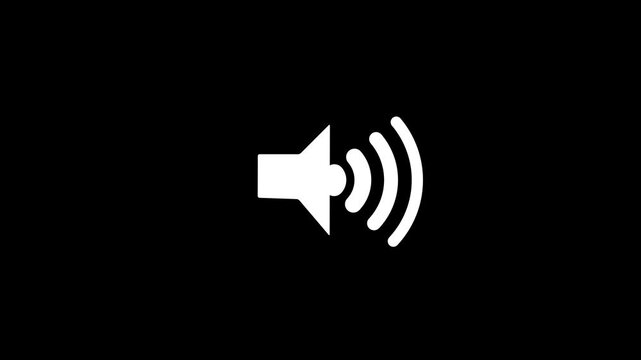 Speaker icon animated. Volume speaker icon, microphone, icon sound Voice speaker icon animated on transparent background. 4 Video