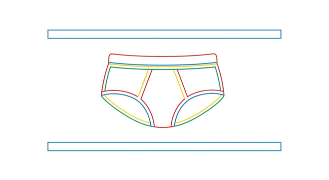 Underwear Design Template, Fashion Sketch, Apparel Blueprint, Vector Illustration