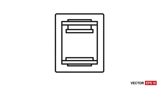Simple outline icon of a light switch, vector illustration