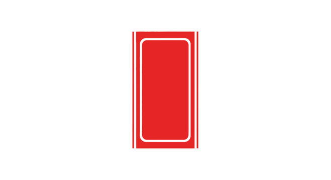 Red Rectangular Frame with White Border on White Background