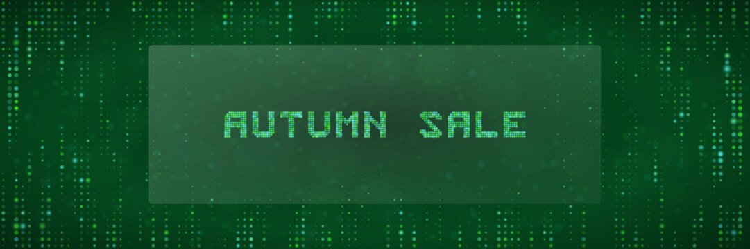 Autumn Sale Digital Matrix Background with Binary Code Effect for Tech Retail Promotion and Cyber Season Marketing