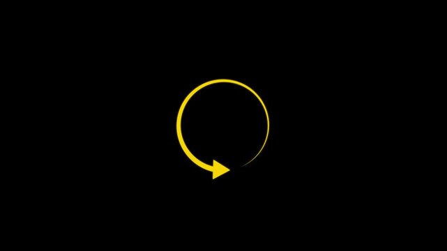 Circle arrow refresh and reload icon animation circle, symbol, reusing, concept, abstract, rotation, navigation, 4k video.