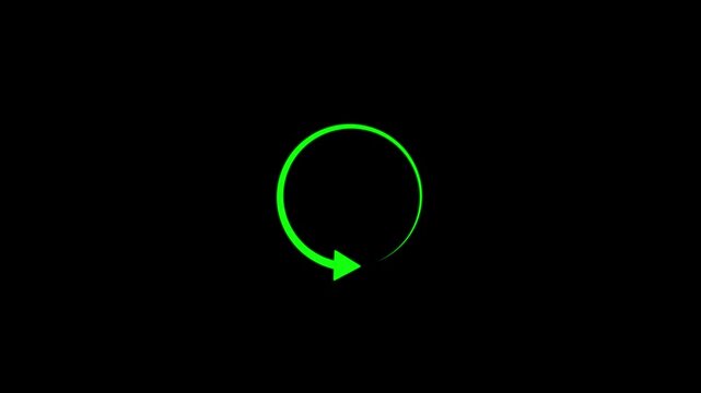 Circle arrow refresh and reload icon animation circle, symbol, reusing, concept, abstract, rotation, navigation, 4k video.