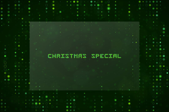 Christmas Special Digital Matrix Background with Green Binary Code Style Text for Holiday Tech Sale Promotions