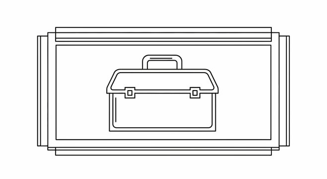 Outline of a toolbox on a white background, graphic resource