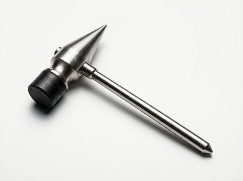 Neurological reflex hammer on white background for testing patient reflexes