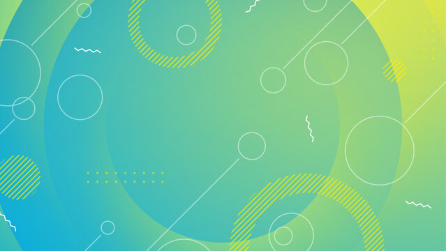 Abstract Geometric Background with Gradient Circles and Modern Memphis Style Design