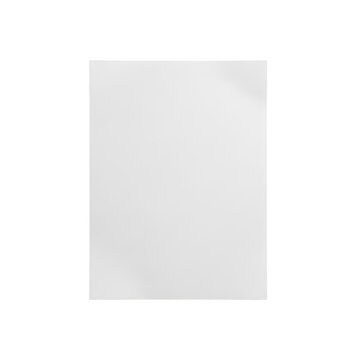 Blank rectangular sheet of white paper for mockup on transparent background