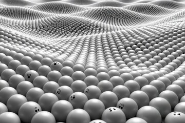 Obraz premium Rows of spheres form a vast, undulating landscape