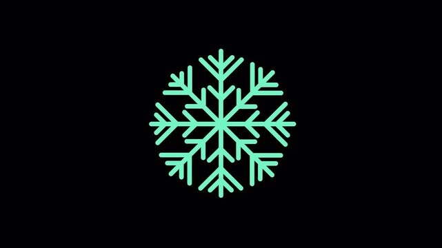 Growing snowflake 2D motion graphic.