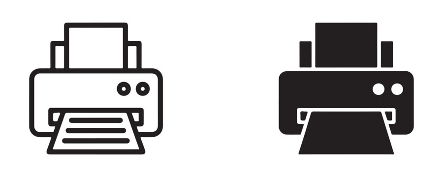 Printer icon vector, printer line art, printer logo, printer illustration, printer simple minimal concept.