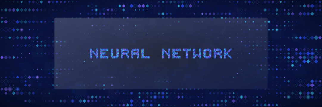 Neural Network Digital Concept Background with Pixelated Data Patterns for Artificial Intelligence Technology
