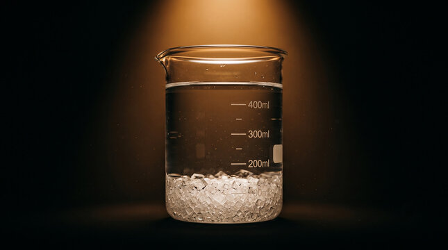 Salt crystals beaker