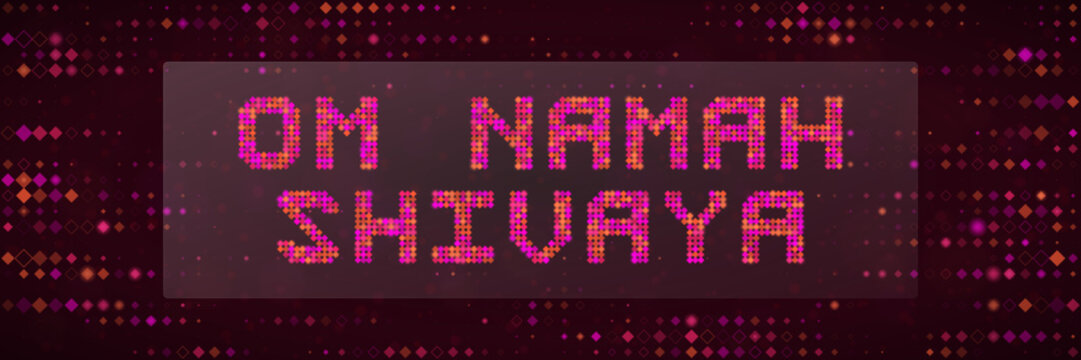 Om Namah Shivaya Digital Pixel Art Mantra Design for Spiritual Meditation and Yoga Studio Backgrounds
