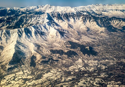 Himalayan peak range from plane