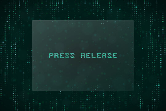 Digital Press Release Announcement Background with Matrix Code Style for Corporate Tech News and Media Updates
