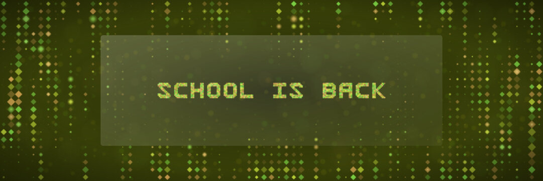School Is Back Digital Matrix Background for Education Announcement and Back to School Social Media Graphics