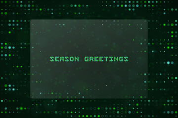 Digital Season Greetings Background with Green Matrix Code Dots for Tech Holiday Card Design and Cyber Greeting © SimpleDesignStudio