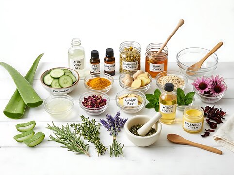 Natural Ingredients for Homemade Skincare and Wellness.
