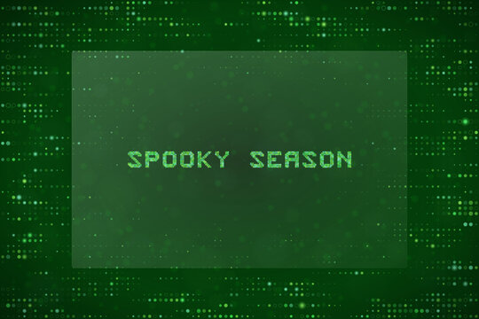 Spooky Season Digital Matrix Text Design for Halloween Tech Backgrounds and Cyber Horror Themed Graphic Projects