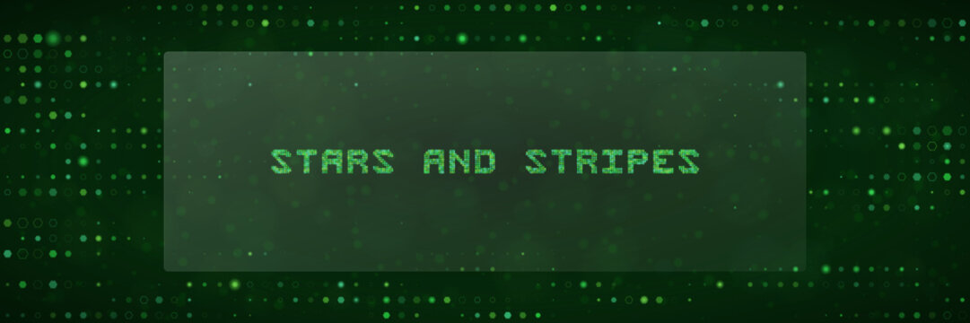 Stars and Stripes Digital Matrix Text Design Abstract Green Cyber Background for Patriotic Technology Concepts