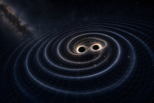 Binary Black Holes Warping Spacetime With Gravitational Ripples