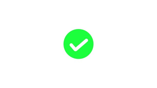 Animated green check mark icon approval symbol