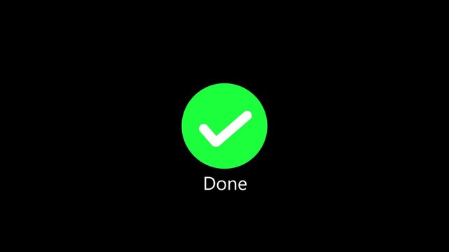 Animated green check mark icon approval symbol