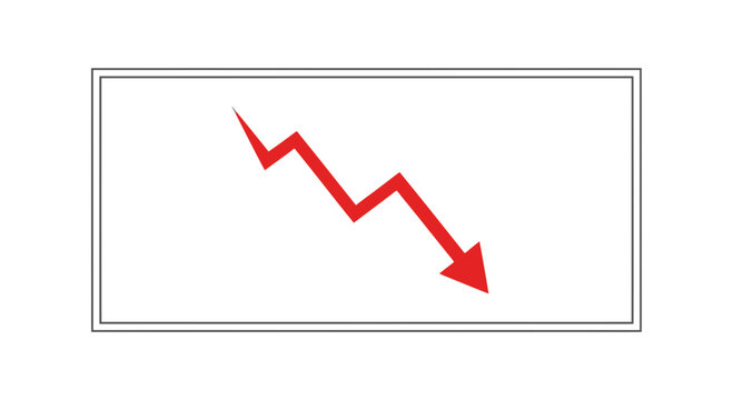 Red Arrow Graph Showing Downward Trend and Financial Loss