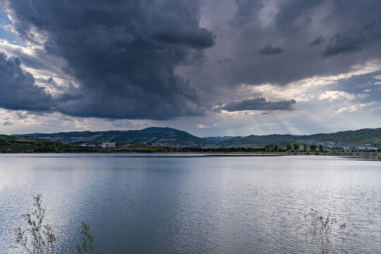 Summer landscape of Lisi lake recreation zone in Tbilisi, Georgi